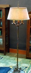 Arts & Crafts Spanish Revival hand wrought polychrome floor lamp.